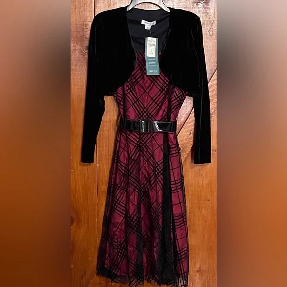 NWT Coldwater Creek Sheer Mesh Jacketed Dress Sz 8 - Picture 3 of 16